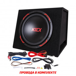 Kicx GT-310ВРА Активный сабвуфер 12"/корпусной/провода в комплекте 300Вт